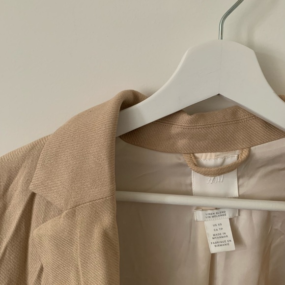 H&M LINEN BLEND BLAZER - Picture 3 of 4